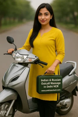 Niharika providing professional full body wellness massage outcall service in East of Kailash, Delhi.